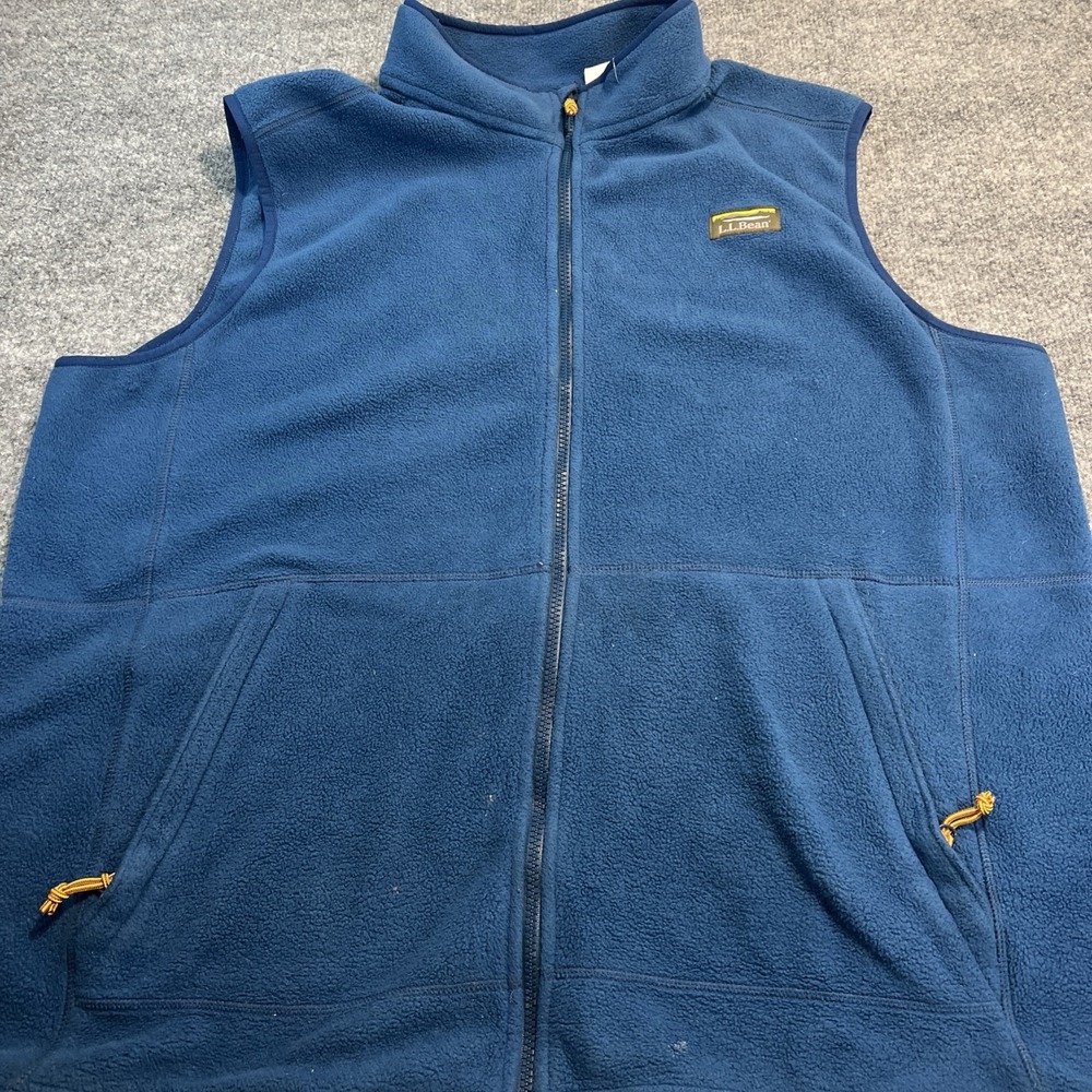 L.L. Bean Men's Mountain Classic Fleece Vest Blue Full Zip XXL Tall 505335